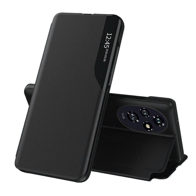 Husa Honor 200 Pro Eco Leather View flip tip carte, negru