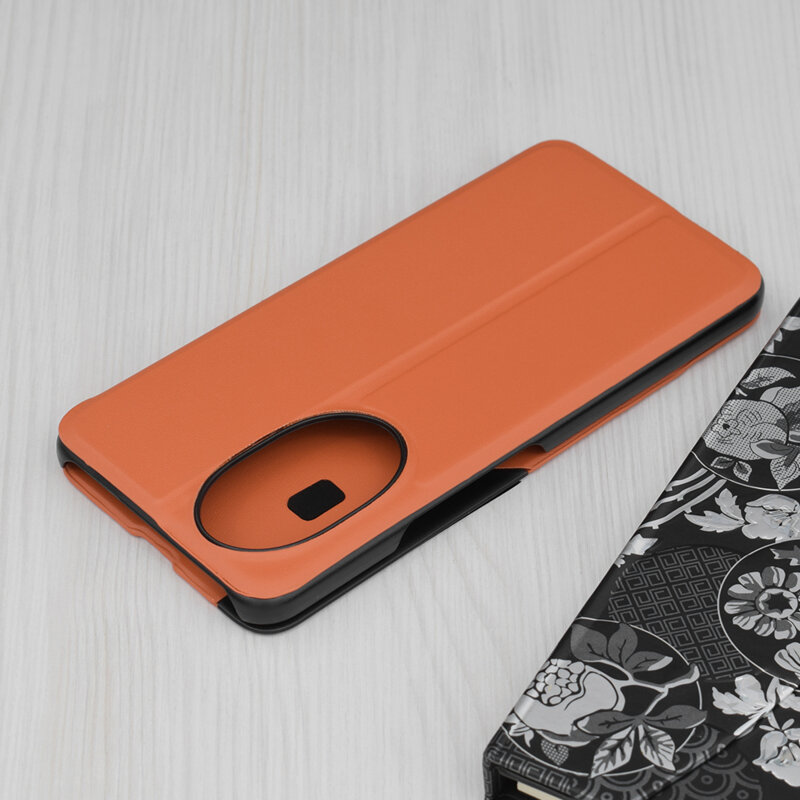 Husa Honor 200 Eco Leather View flip tip carte, portocaliu