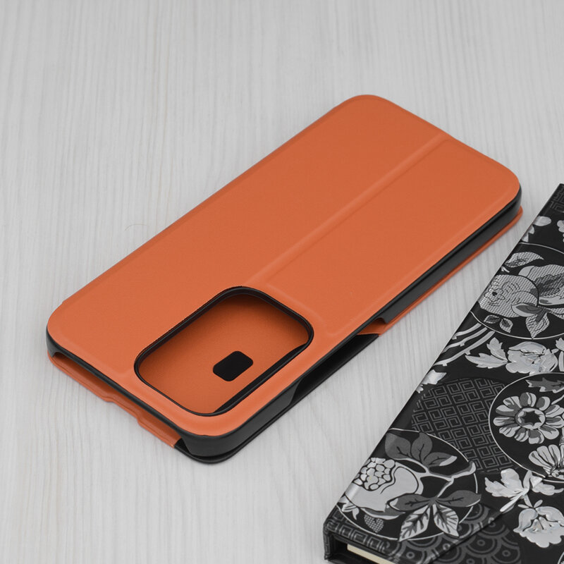 Husa Honor 200 Lite Eco Leather View flip tip carte, portocaliu