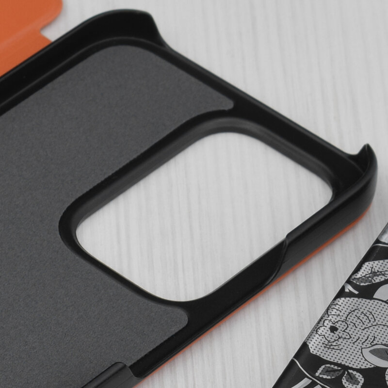 Husa Honor 200 Lite Eco Leather View flip tip carte, portocaliu