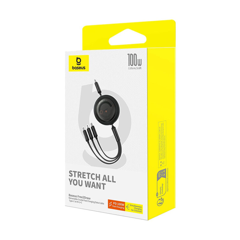 Cablu 3in1 Fast Charging 100W, 1.1m Baseus P10368700111-04