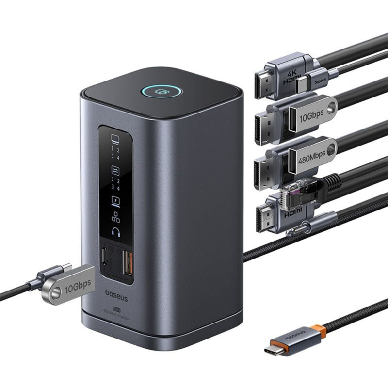 Docking Station USB-C la HDMI, USB, RJ45 Baseus Spacemate Series