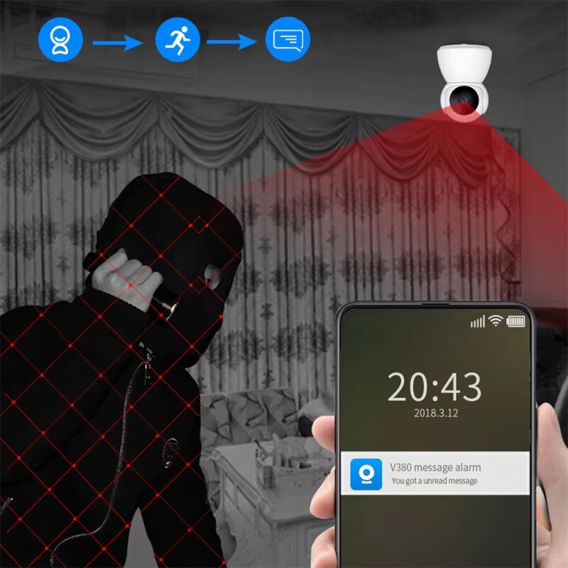 Camera video de supraveghere interior WiFi Techsuit Q7, alb