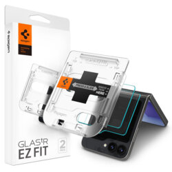 [Pachet 2x] Folie Samsung Galaxy Z Flip6 Spigen Glas.tR EZ Fit, transparenta