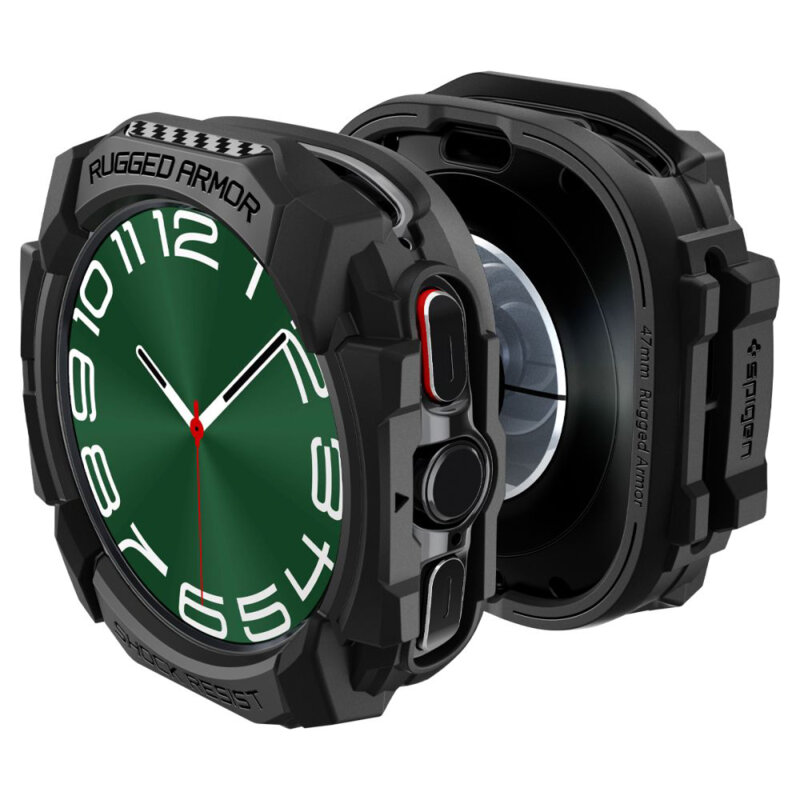 Husa Samsung Galaxy Watch Ultra 47mm Spigen Rugged Armor, negru
