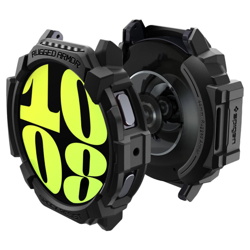 Husa Samsung Galaxy Watch7 44mm Spigen Rugged Armor, negru