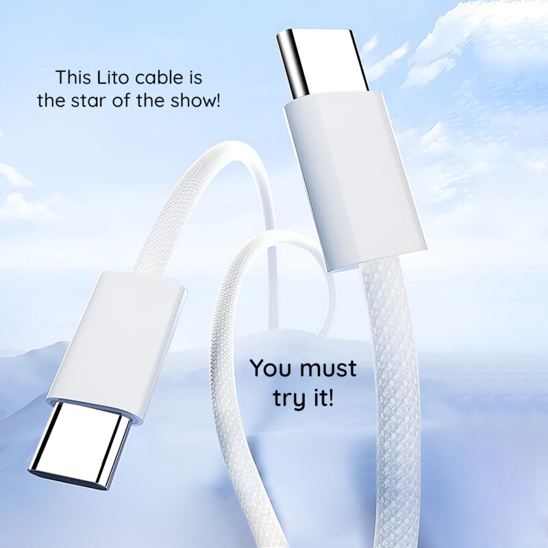 Cablu de date Fast Charging Type-C la USB-C Lito, 2m, 60W, LD04