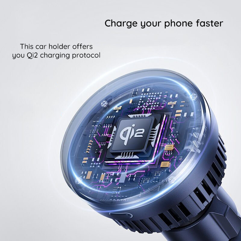 Suport telefon auto grila ventilatie Baseus MagPro, Qi2.0, negru