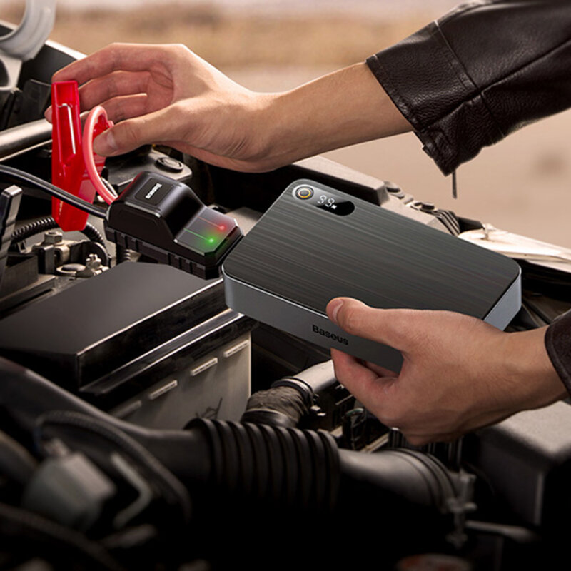 Jump starter cu clesti, baterie externa 1600A Baseus, negru