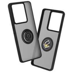 Husa Motorola Edge 50 Pro Techsuit Glinth cu inel suport stand magnetic, negru