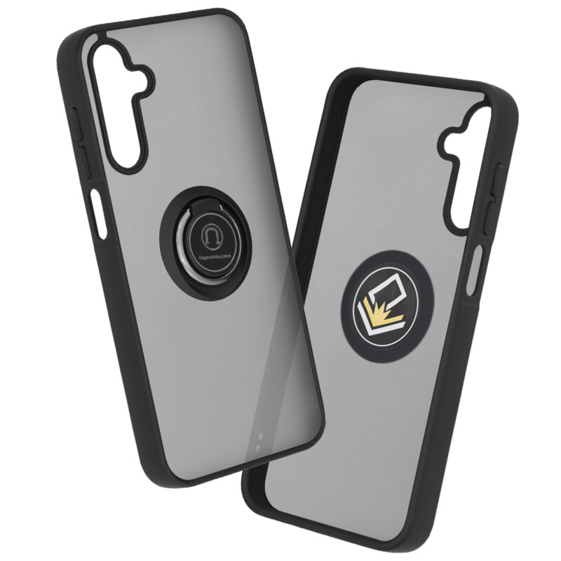 Husa Samsung Galaxy M15 Techsuit Glinth cu inel suport stand magnetic, negru