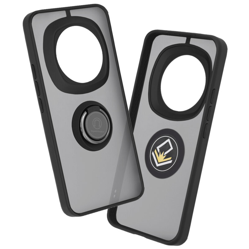 Husa Honor Magic6 Pro Techsuit Glinth cu inel suport stand magnetic, negru