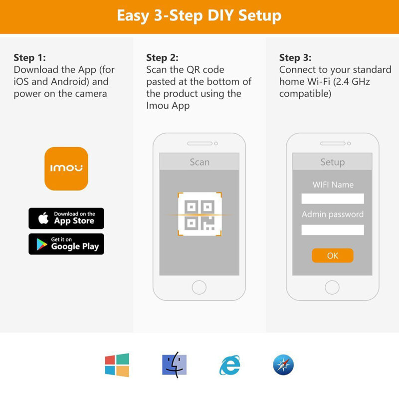 Camera supraveghere 5MP wireless Imou, IPC-K7CP-5H1WF
