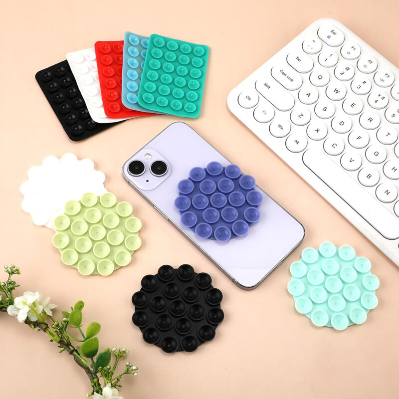 Suport adeziv cu ventuze pentru telefon Techsuit SO-CUP, oranj