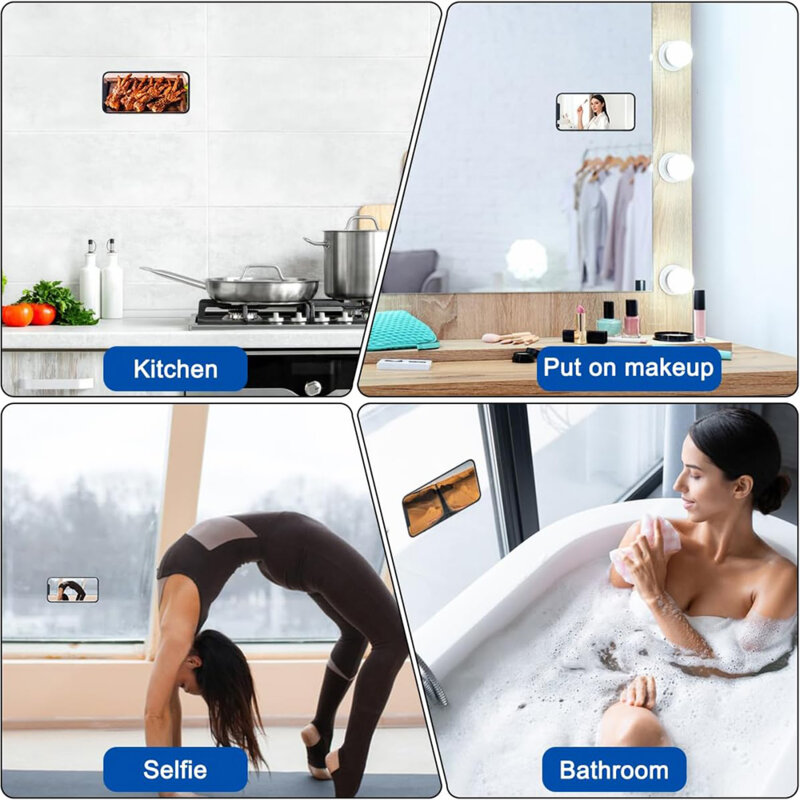 Suport adeziv cu ventuze pentru telefon Techsuit SC-PAD, gri inchis