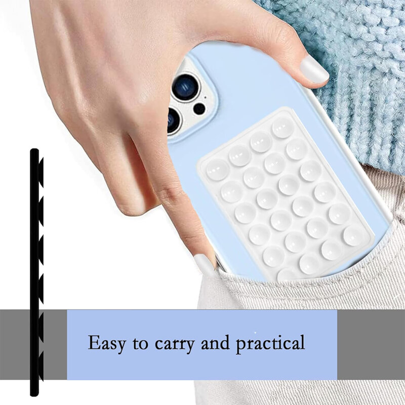 Suport adeziv cu ventuze pentru telefon Techsuit SC-PAD, gri inchis