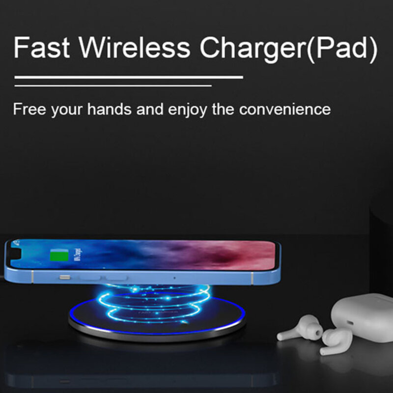 Incarcator wireless Fast Charge 15W, 3A, RGB Techsuit, CHWR031