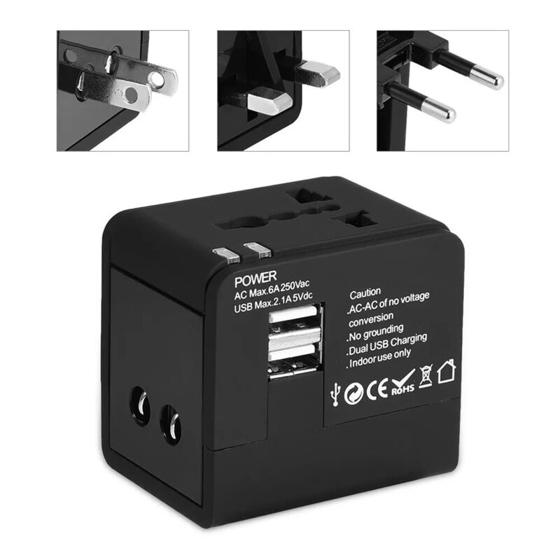Adaptor priza EU la US, UK, AUS, USB, Type-C Techsuit, HHT148