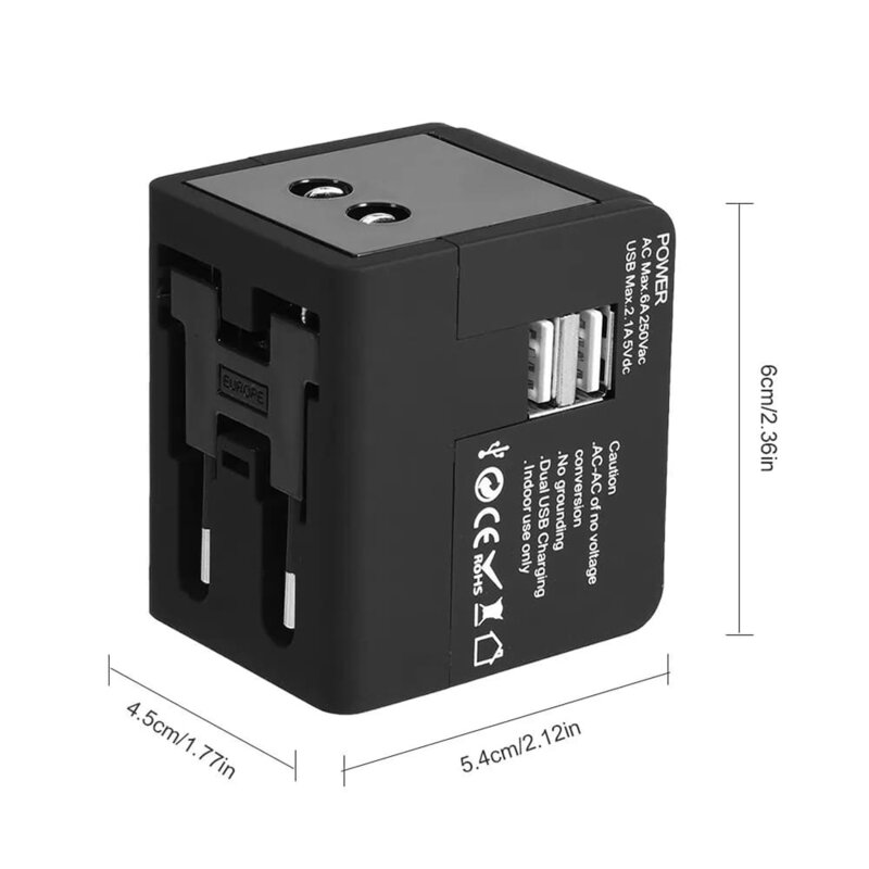 Adaptor priza EU la US, UK, AUS, USB, Type-C Techsuit, HHT148