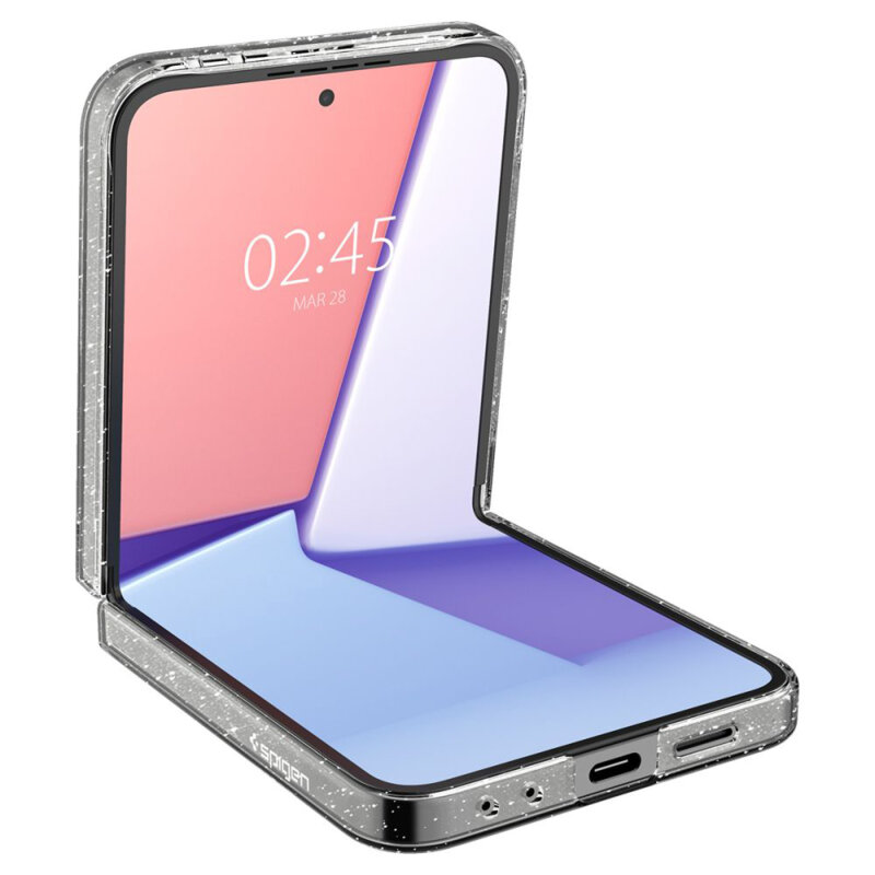 Husa Samsung Galaxy Z Flip6 Spigen Air Skin, transparenta cu sclipici