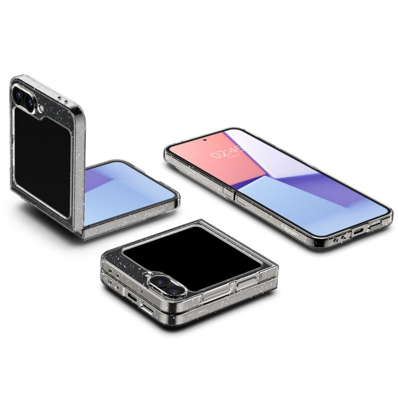 Husa Samsung Galaxy Z Flip6 Spigen Air Skin, transparenta cu sclipici