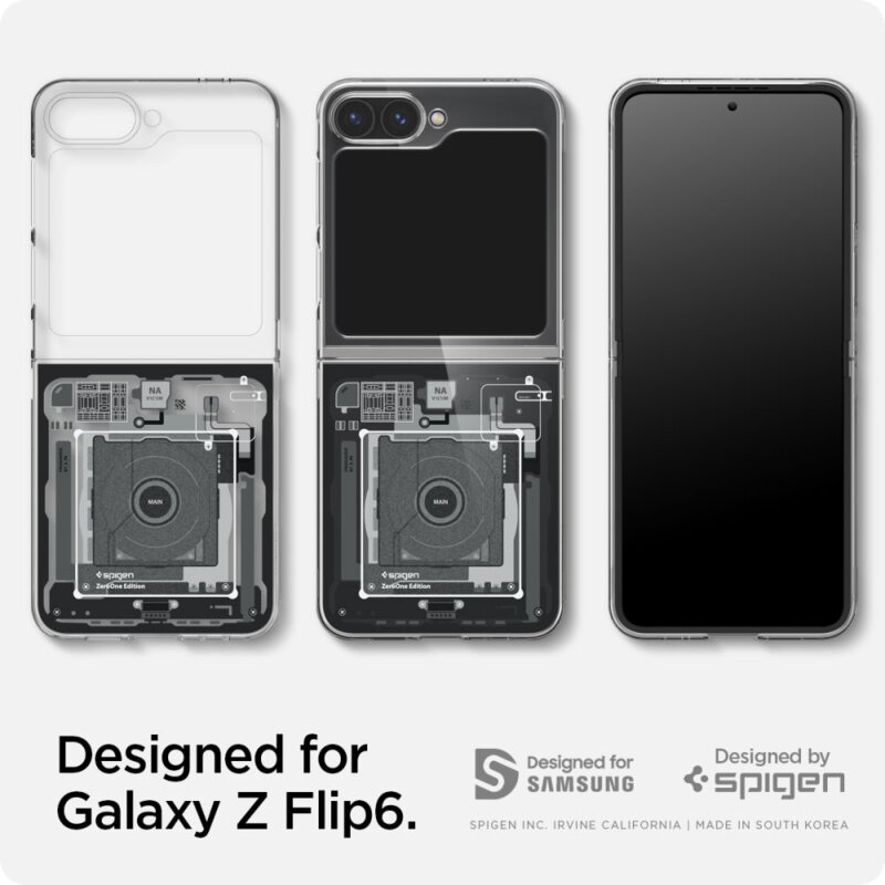 Husa Samsung Galaxy Z Flip6 Spigen Air Skin, negru/transparenta