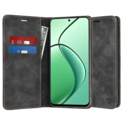 Husa piele Realme 12x Techsuit Confy Cover, negru