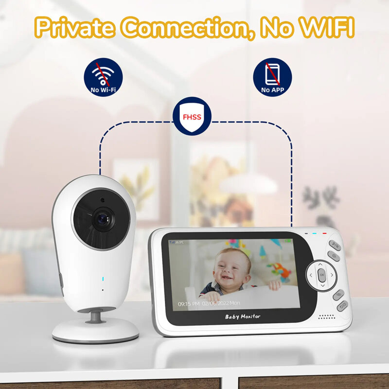 Baby monitor pentru supraveghere copii Techsuit, VB608, alb