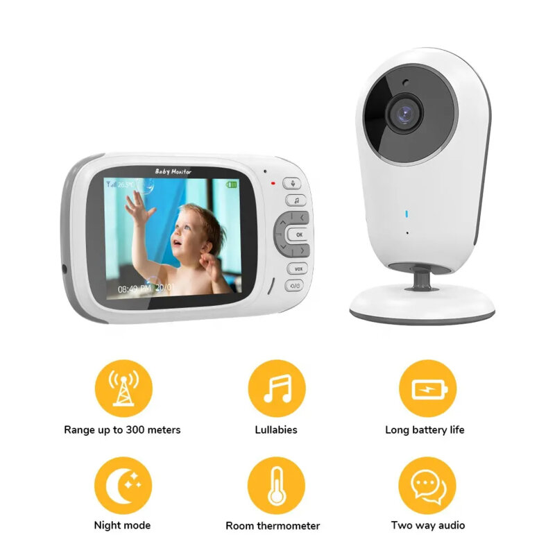 Baby monitor pentru supraveghere bebe Techsuit, VB609, alb