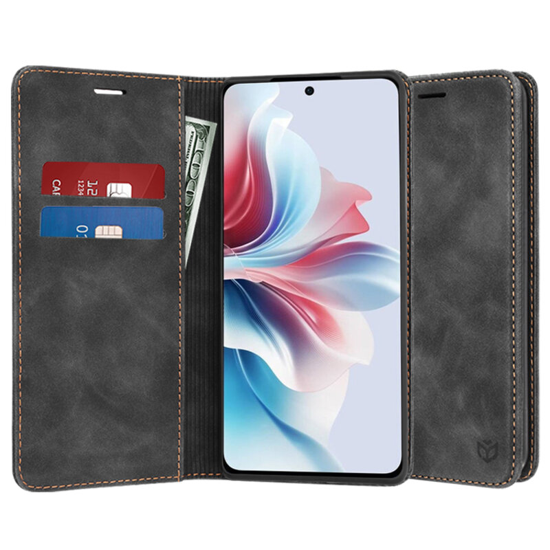 Husa piele Oppo Reno11 F Techsuit Confy Cover, negru