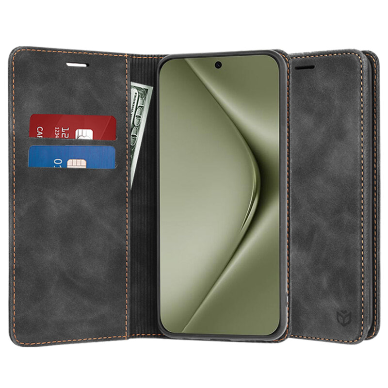 Husa piele Huawei Pura 70 Ultra Techsuit Confy Cover, negru