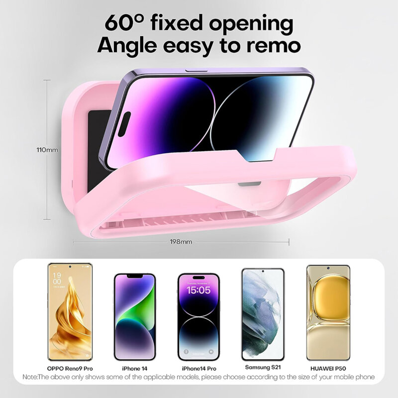 Suport de perete pentru telefon, retractabil Techsuit, alb-auriu