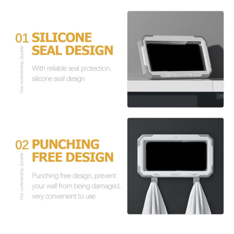 Suport de perete pentru telefon, impermeabil Techsuit, gri, LC-888