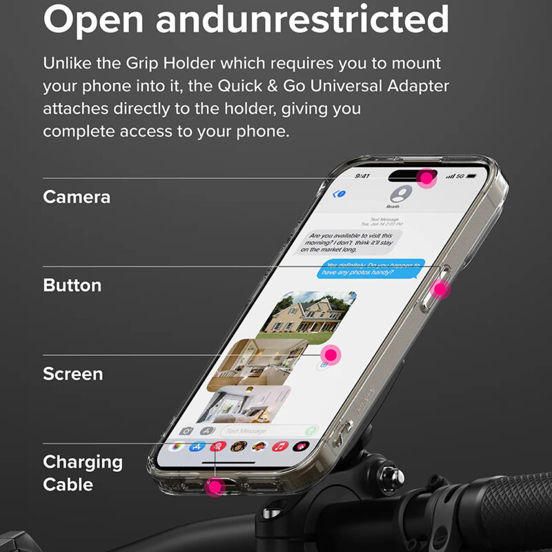 [Pachet 2x] Adaptor suport telefon bicicleta Ringke Quick & Go, negru