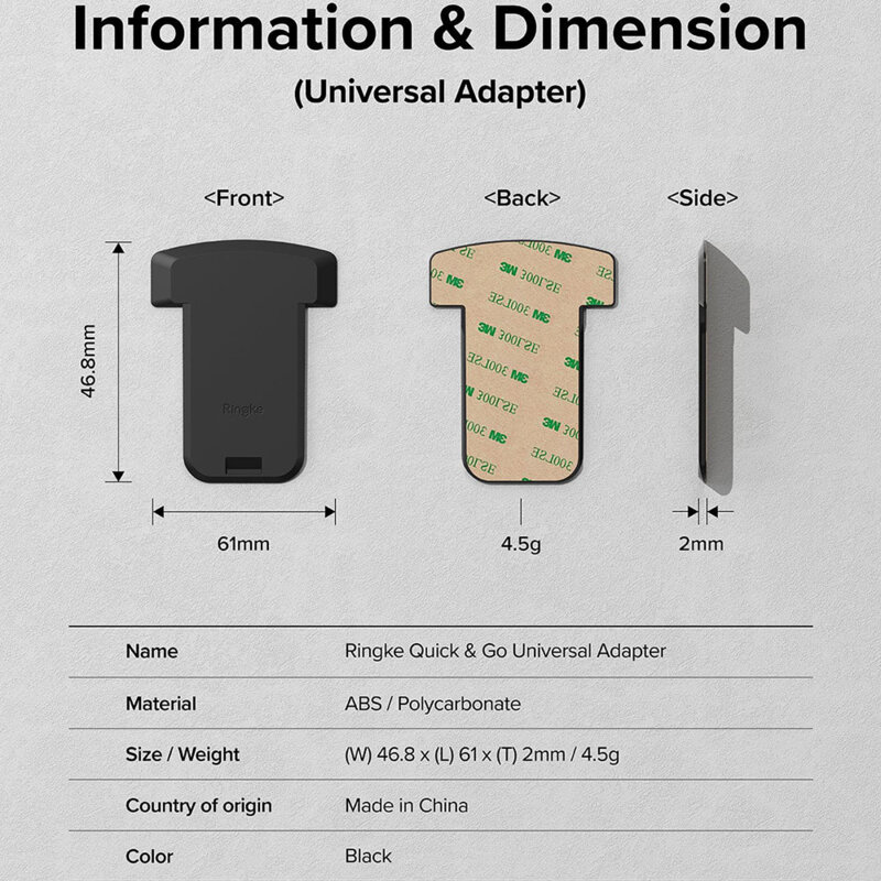 [Pachet 2x] Adaptor suport telefon bicicleta Ringke Quick & Go, negru