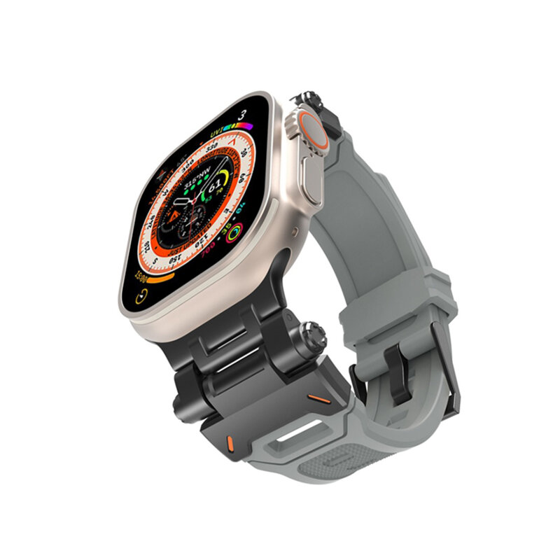 Curea Apple Watch 6 44mm Techsuit, gri, W064