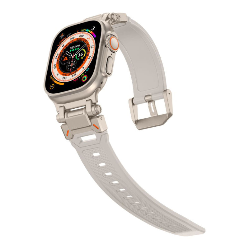 Curea Apple Watch 4 44mm Techsuit, argintiu, W064