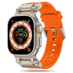Curea Apple Watch Ultra Techsuit, bej / portocaliu, W064