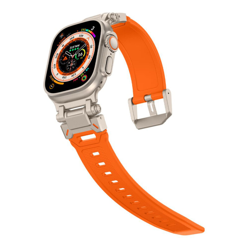 Curea Apple Watch Ultra Techsuit, bej / portocaliu, W064