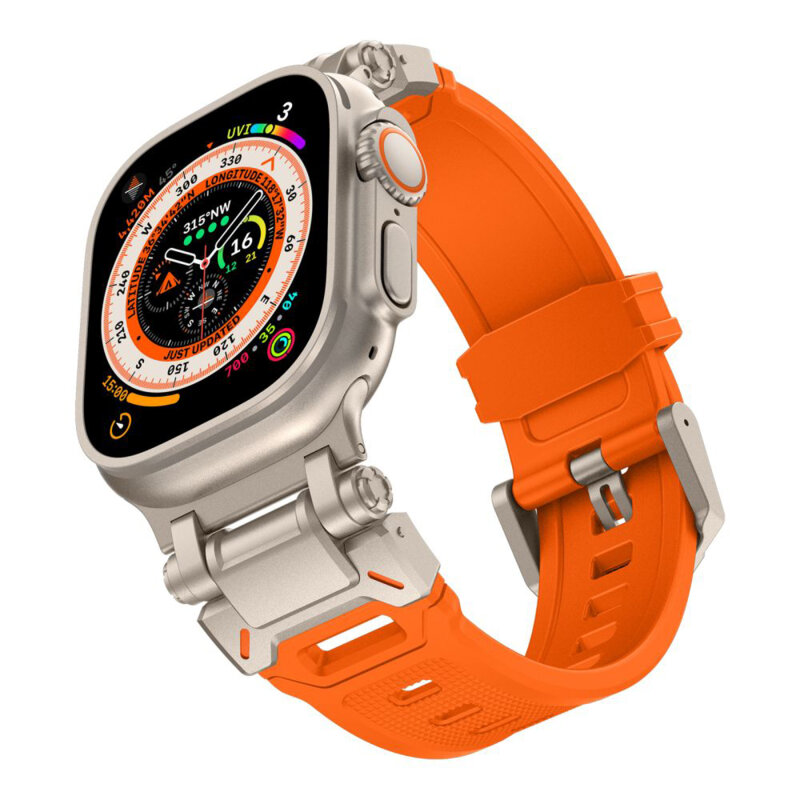 Curea Apple Watch Ultra Techsuit, bej / portocaliu, W064