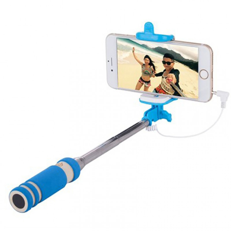 Mini Suport Selfie Blun Mini Jack 3.5mm - Albastru