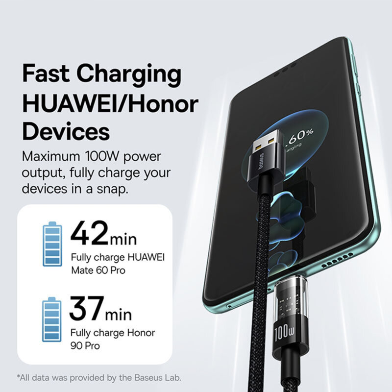 Cablu date Type-C Super Fast Charge Baseus, 100W, 2m, P10373002111-01