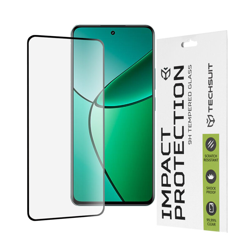 Folie sticla Realme 12 4G Techsuit 111D Full Glue Full Cover, negru