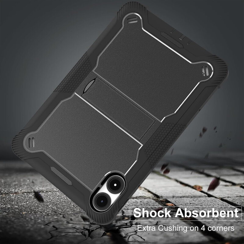 [Pachet 360°] Husa + folie sticla Xiaomi Poco Pad Techsuit Rugged TabShell, negru