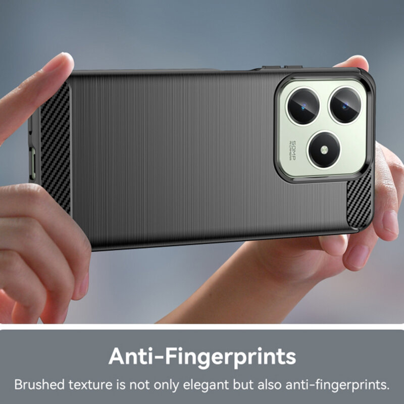 Husa Realme C63 Techsuit Carbon Silicone, negru