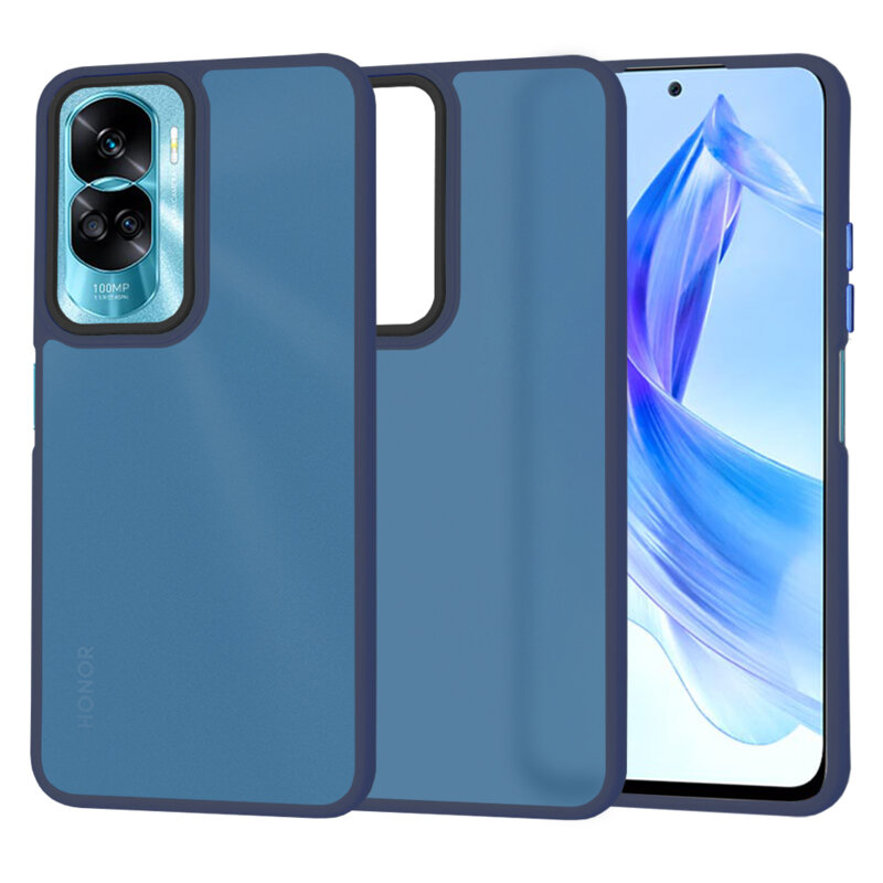 Husa Honor 90 Lite Techsuit HaloFrost Series, bleumarin