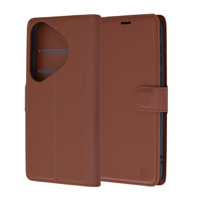 Husa Huawei Pura 70 Techsuit Leather Folio, maro