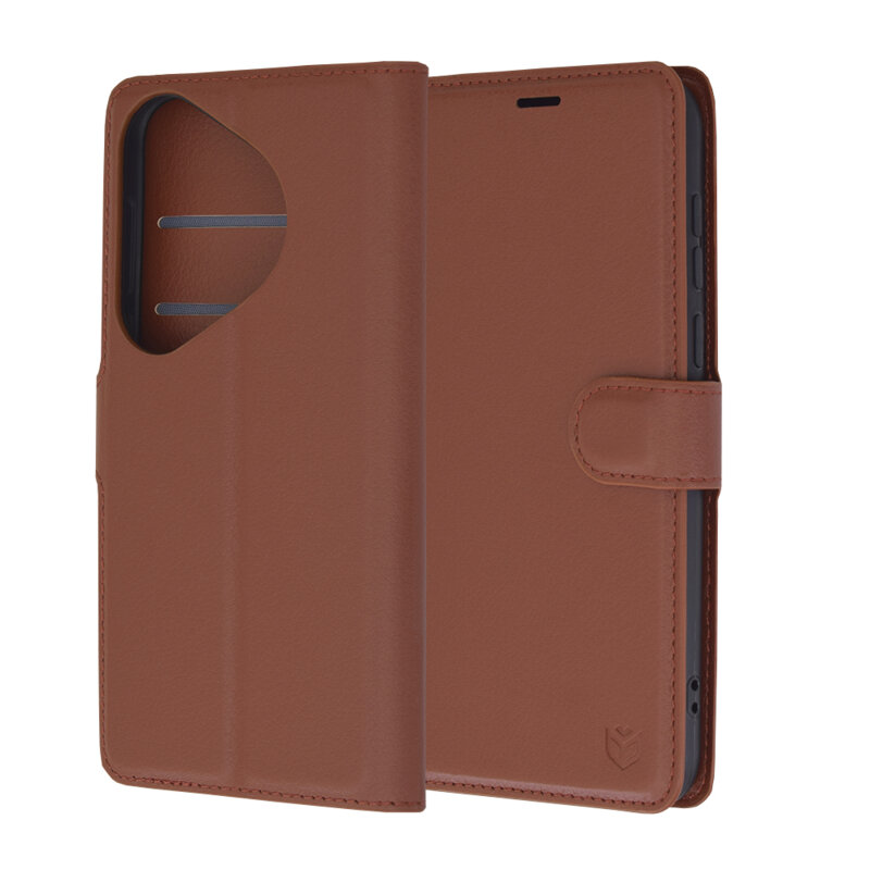 Husa Huawei Pura 70 Pro Techsuit Leather Folio, maro