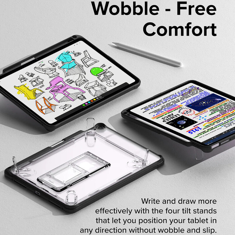 Husa iPad Air 11 (2024) Ringke Fusion Sketch Stand, negru