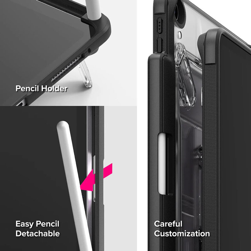 Husa iPad Air 11 (2024) Ringke Fusion Sketch Stand, negru